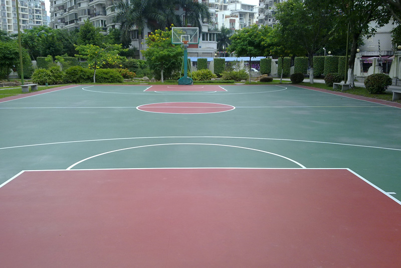 篮球场耐候型聚氨酯涂装地坪施工